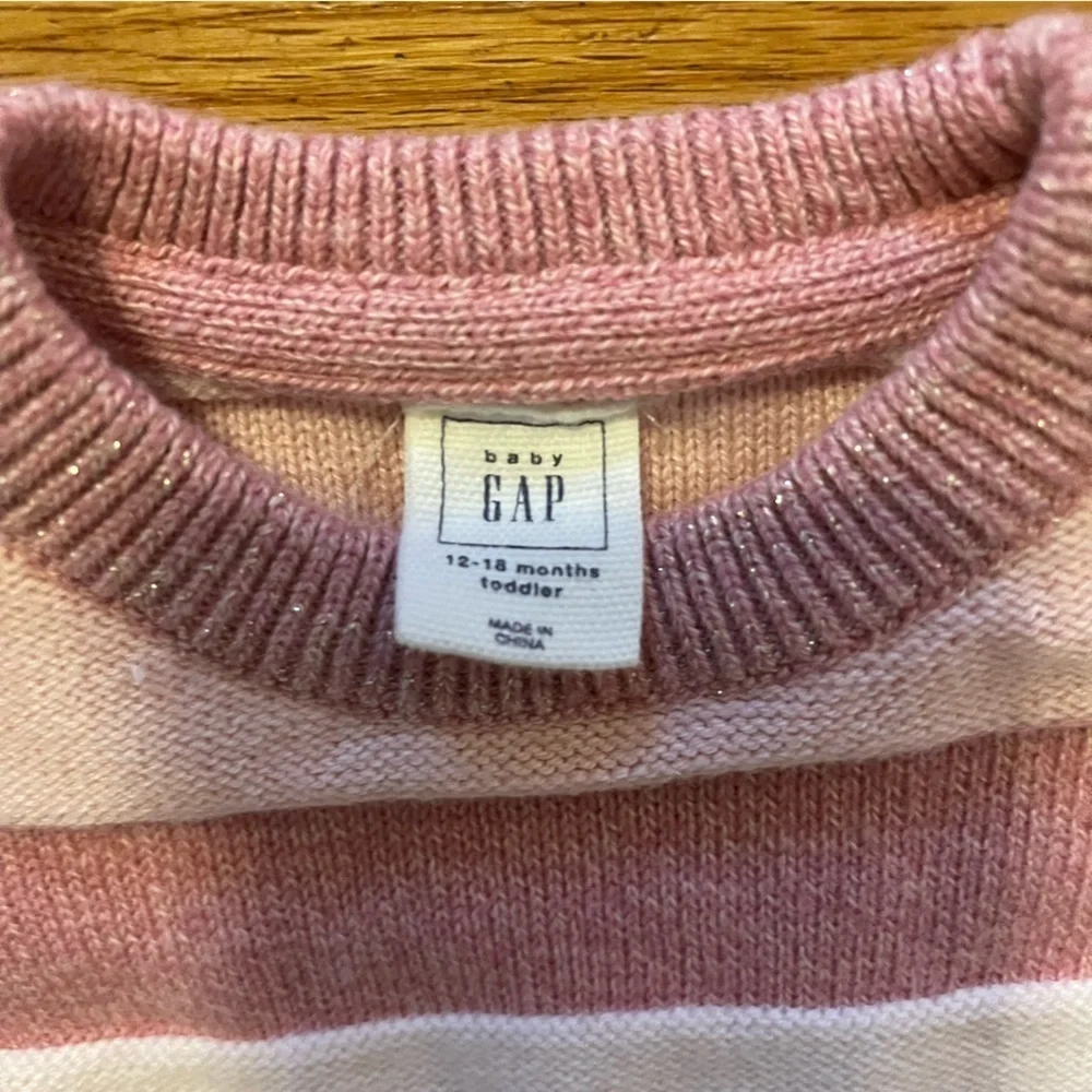 GAP | Soft Pink Striped Sweater | 12-18 mo